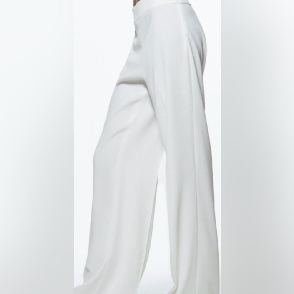 Zara White Wide Leg Women's Pants